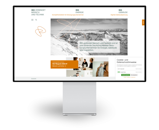 Cookiebanner für IBG Engineering AG