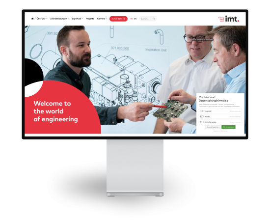 Cookiebanner für IMT AG