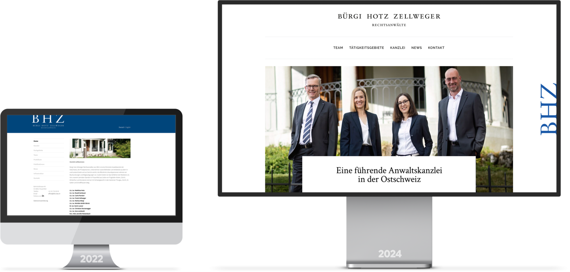 Individuelles Webdesign 2025 für Rechtsanwälte - bhz-law.ch