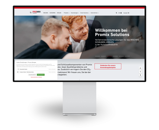 Cookiebanner für Promix Solutions AG