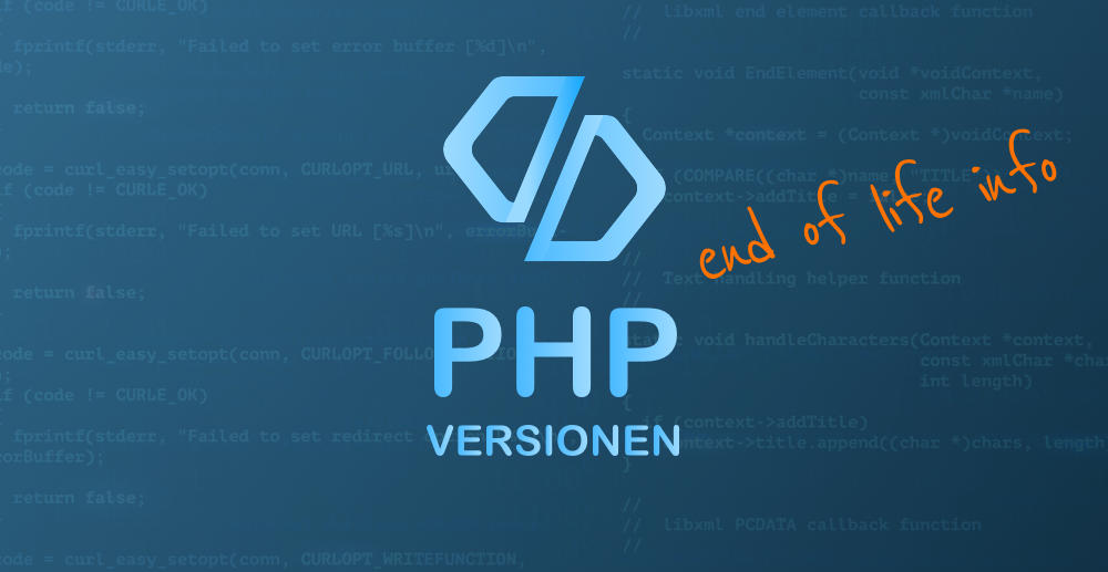 Übersicht der unterstützten PHP-Versionen mit den Verfügbarkeitsangaben auf den Webservern der nuun gmbh.