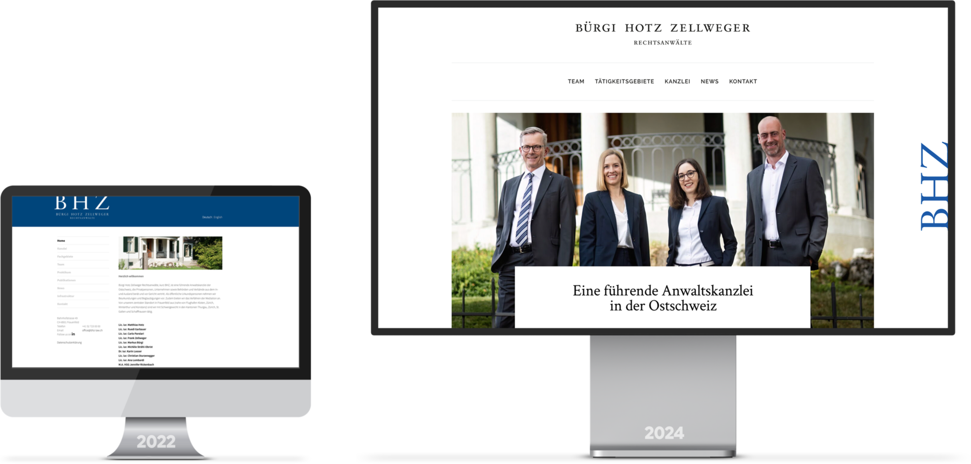 Individuelles Webdesign 2025 für Rechtsanwälte - bhz-law.ch