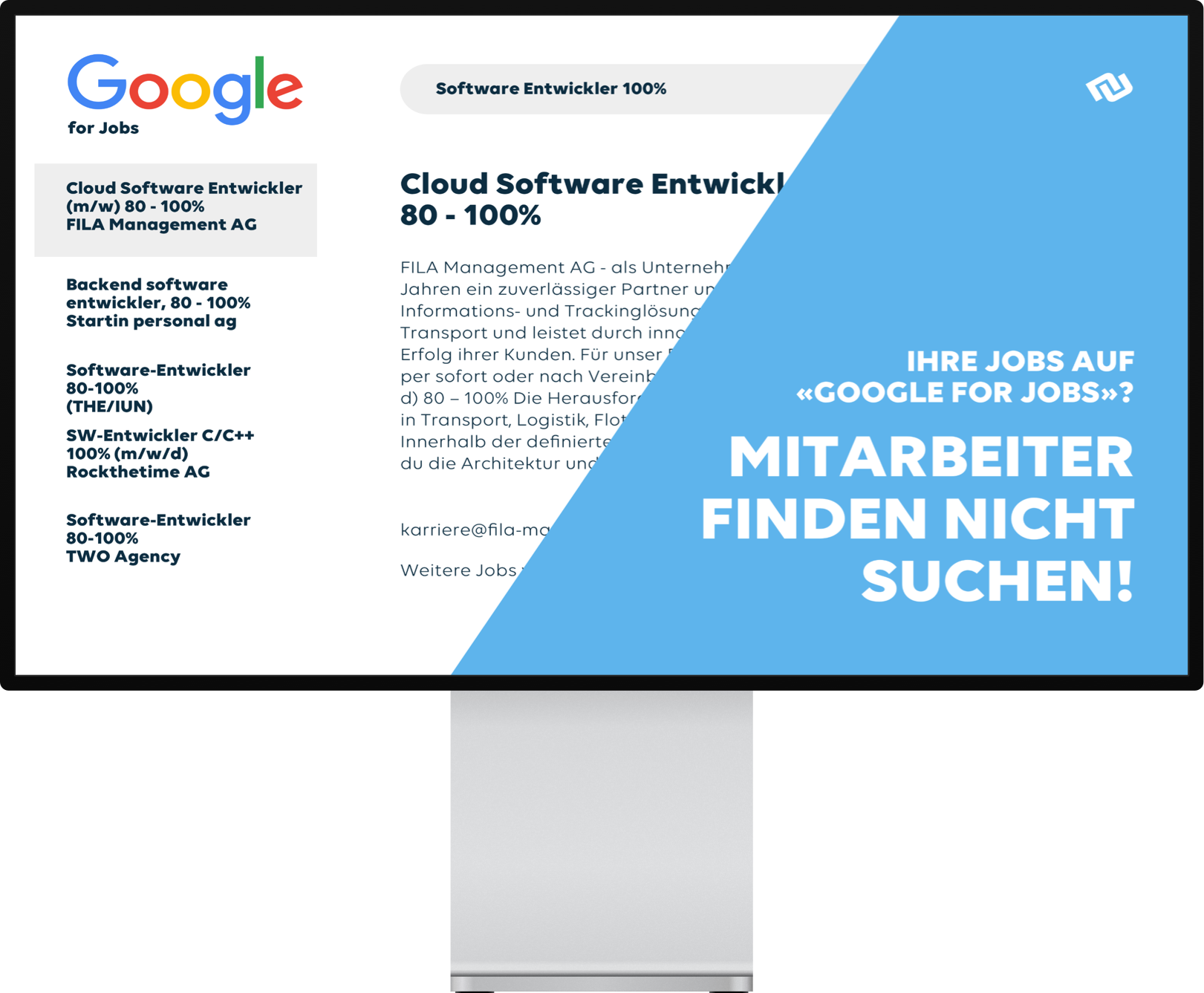 Sie suchen Mitarbeiter? Am besten mit dem «GoogleforJobsModul»