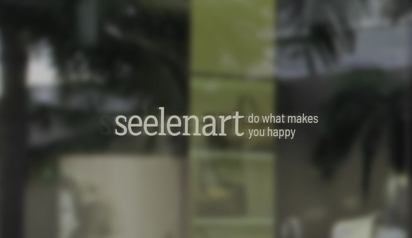 Fenster-Beschriftungen / Corporate Design für Startup - seelenart.ch